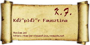 Káplár Fausztina névjegykártya
